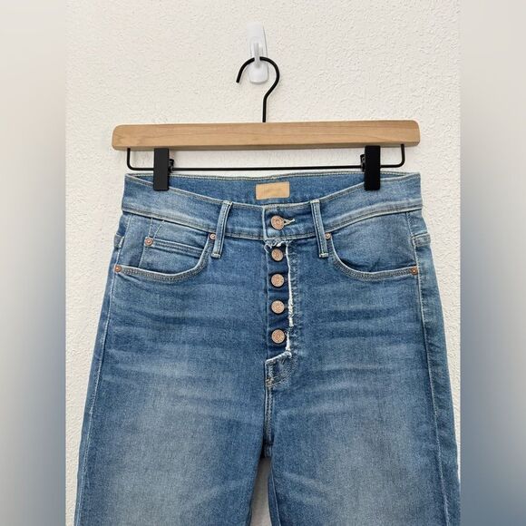 MOTHER The Fly Cut Stunner Fray Jeans in Final Frontier Medium Wash Size 24 - Picture 4 of 13